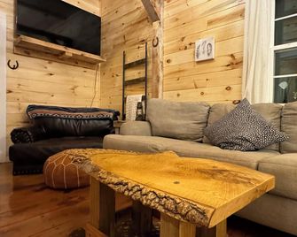 Charming rustic modern 2-bedroom cabin farm stay, privacy & close to town! - Athens - Wohnzimmer