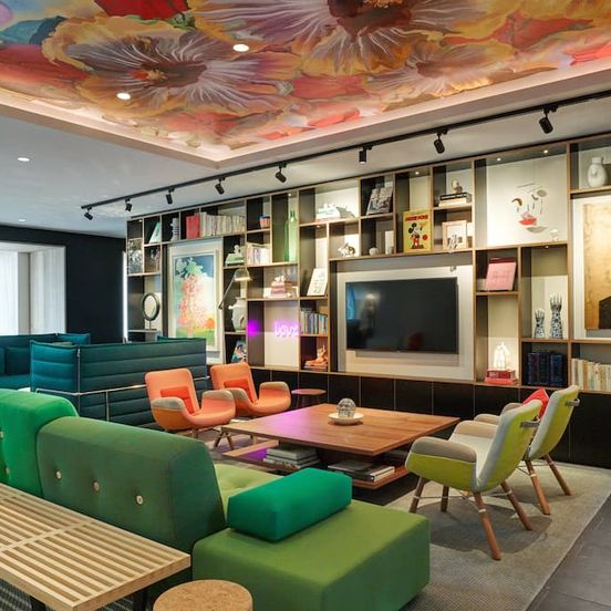 Lounge view of citizenM Amstel Amsterdam