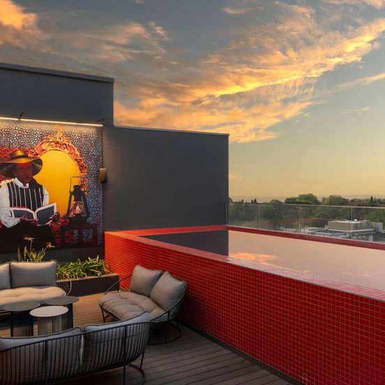 Balcony view of Radisson Red Hotel Johannesburg Rosebank