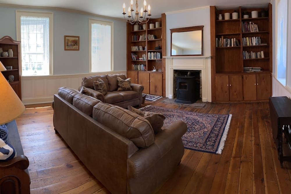 Historic stone farmhouse with rail trail and river access