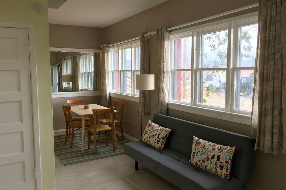 Living room view of Historic Clarkdale apartment #104