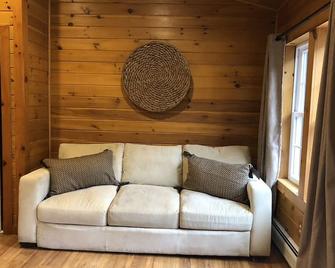 Spectacular Catskill Mountain River Front Custom Log Home - Hancock - Living room