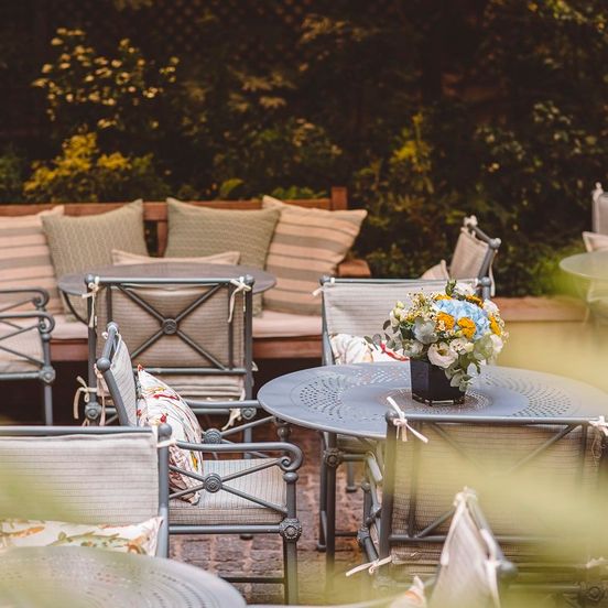 Patio view of Hotel de l'Abbaye