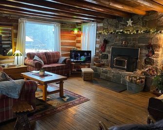 Cozy private cabin with wifi. Close to Ski, Golf, Lakes and beach.Dog friendly - Calabogie - Living room