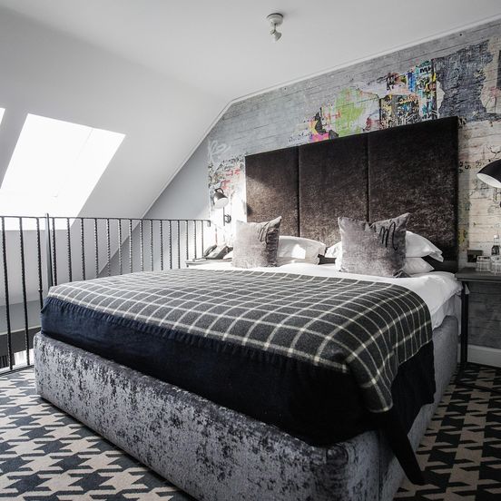 Bedroom view of Malmaison Glasgow