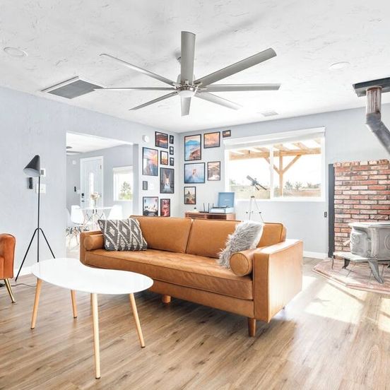 Living room view of Midcentury Retreat Under the Stars 20 mins from JT