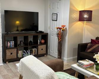 Comfy, cozy and clean basement apt with parking close to Harvard, Tufts and MIT. - Somerville - Living room