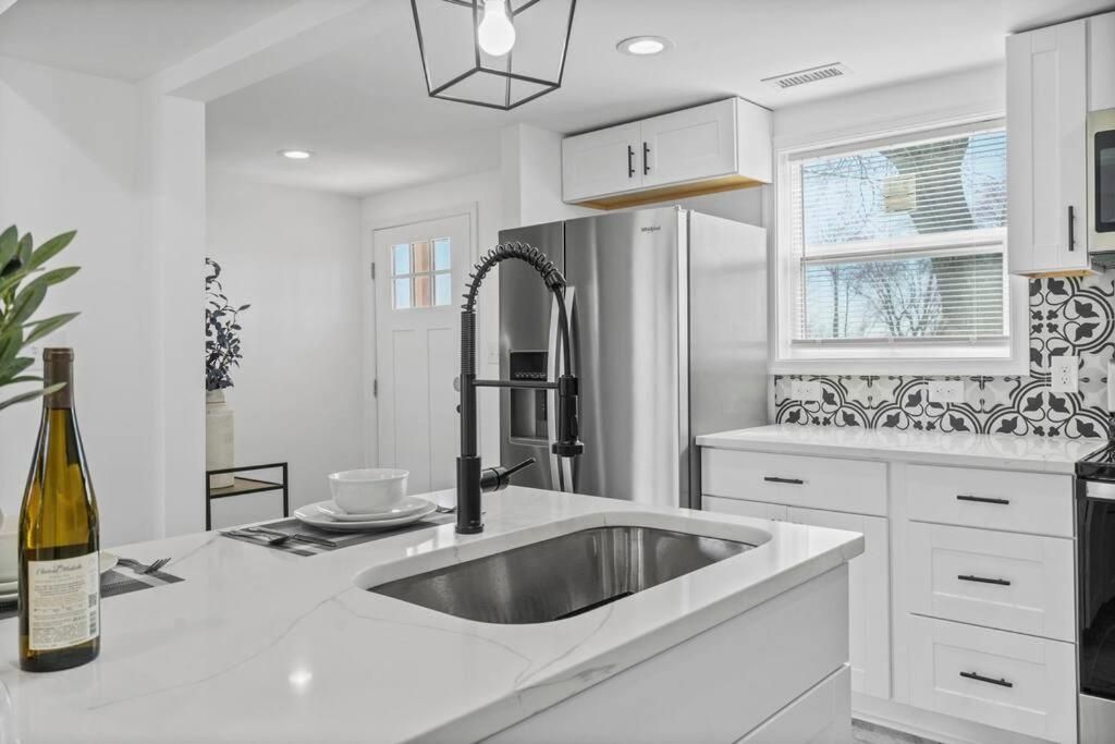 Kitchen view of Newly Renovated Modern Farmhouse
