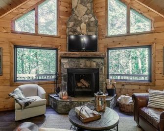 'Make Your Mark' Cozy Sapphire Cabin with Hot Tub - Sapphire - Living room