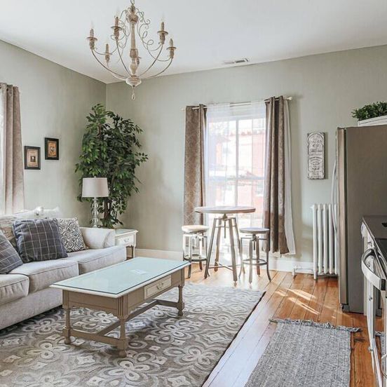 Living room view of The Bons Amis Suite