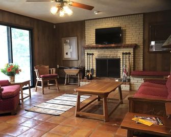 Guadalupe River Road Retreat Southwestern Cabin - New Braunfels - Living room