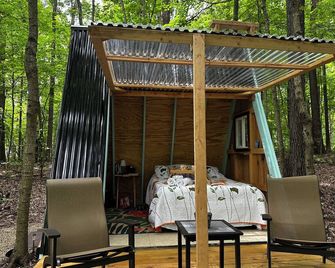 Charming A-frame cabin set in the woods overlooking deep wooded ravines. - Charleston - Patio