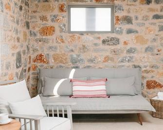 Dioni Villa1 With Private Pool - Amazing sea View - Traditional Stone Villa - Agios Nikolaos - Living room
