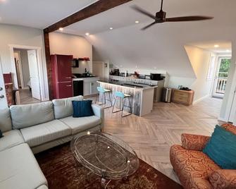 New two bedroom penthouse with views of Campobello! - Lubec - Living room