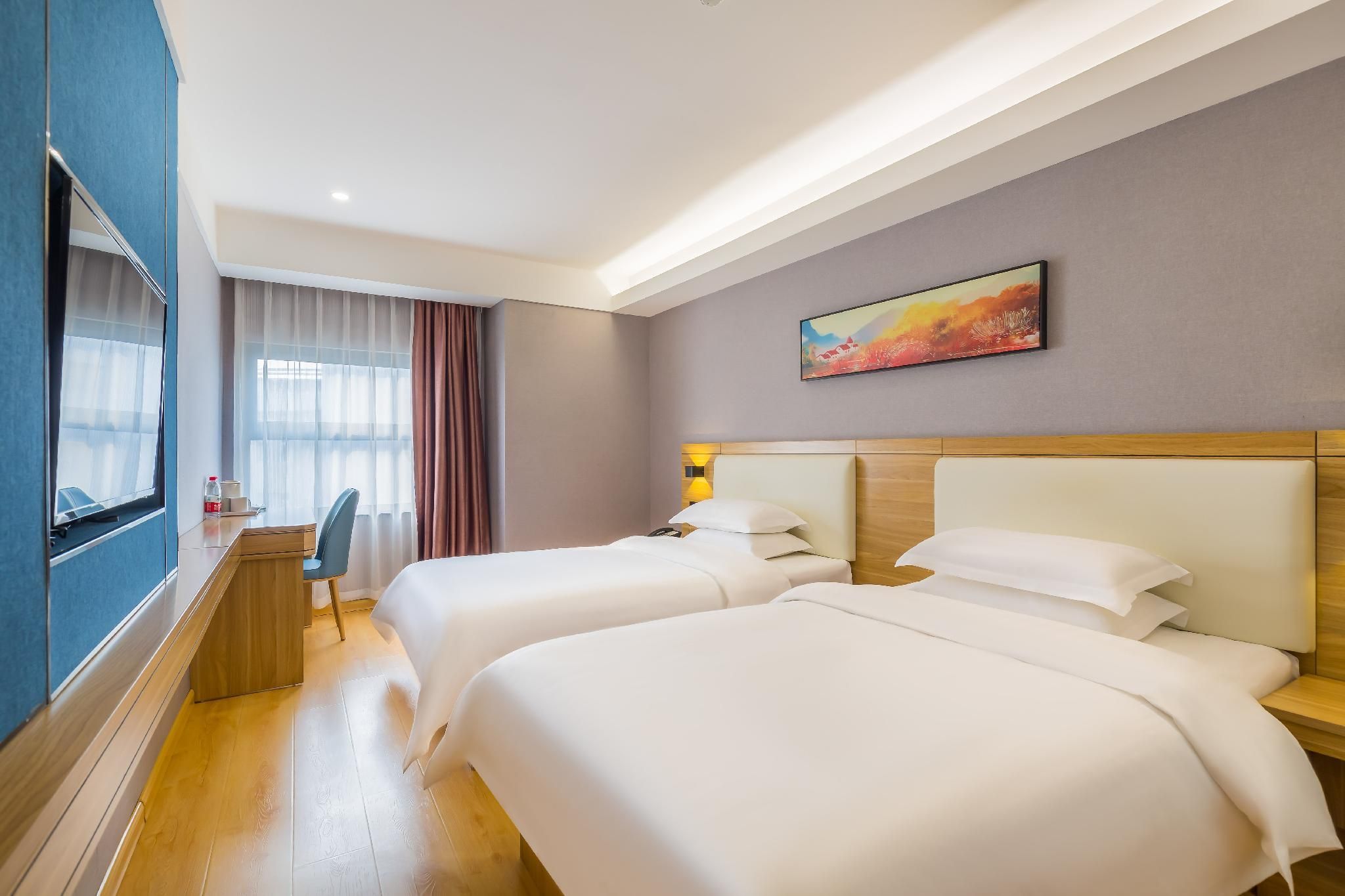 Urba Hotel Tianjin Station South Square Jinwan Plaza Metro Station - تيانجين - غرفة نوم