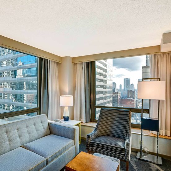 Living room view of Homewood Suites by Hilton Chicago - Downtown
