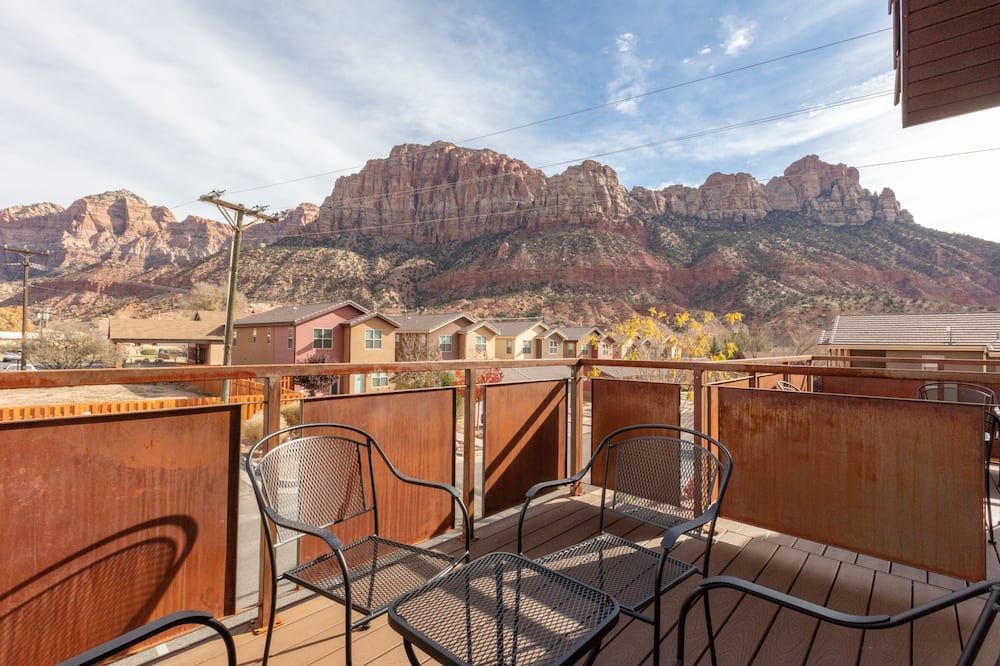 Balcony view of Townhome 2 in Springdale, Zion National Park