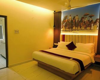 The Butterfly Luxury Serviced Apartments Benz Circle Vijayawada - Віджайавада - Спальня
