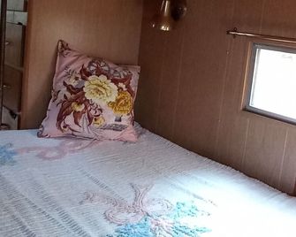 Vintage Camper Trailer - lakeside site 1 hour from Minneapolis St. Paul Glamping - Big Lake - Bedroom