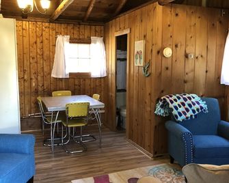 Cozy 'Flip Flops' Cabin in the woods with Pentwater Lake frontage and access - Pentwater - Living room