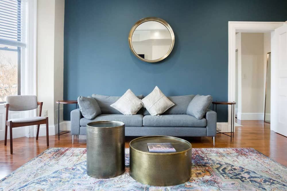 Classic furnished 1BR in Fenway in Brownstone Bldg - بوسطن - غرفة معيشة