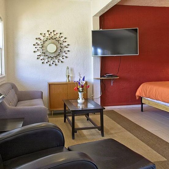 Living room view of Cool Modern Loft Apartment