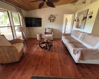 Rustic cozy cabin on rivers edge - Oakdale - Living room