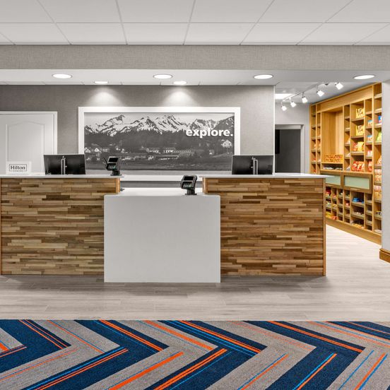Front desk view of Hampton Inn & Suites Fairbanks
