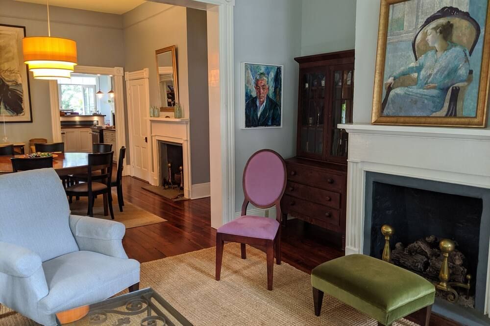 Living room view of Historic home centrally located on The Point in Beaufort's Historic District