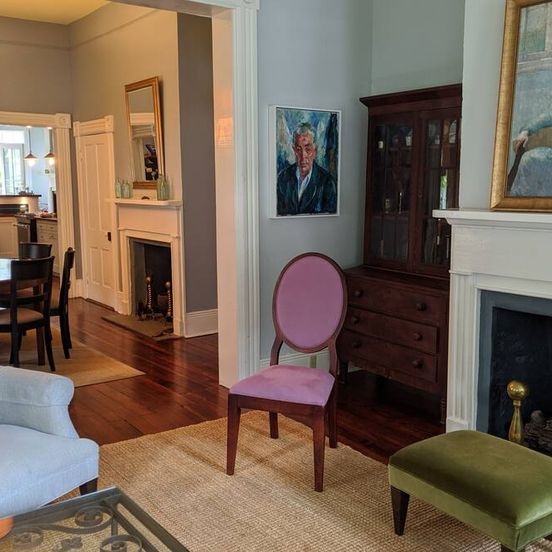 Living room view of Historic home centrally located on The Point in Beaufort's Historic District