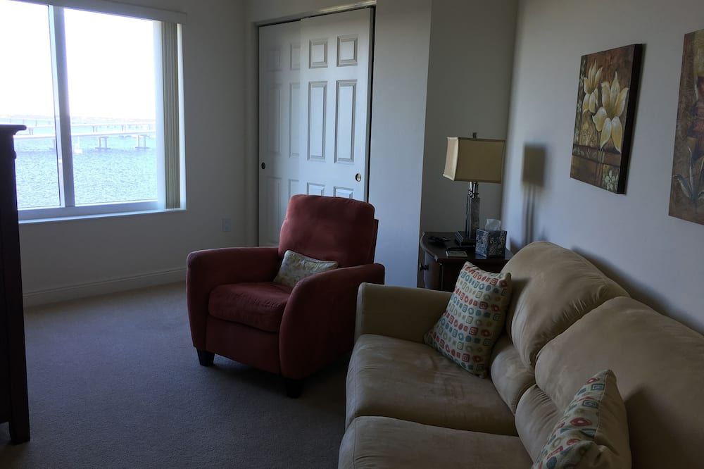 Living room view of Upscale 9th Floor Water-Front 3 Br Condo In Downtown Fort Myers