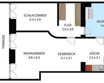 Alte Seefahrtschule - Zwei Wasser App 11 'Mohnblume' - Wustrow (Darss)