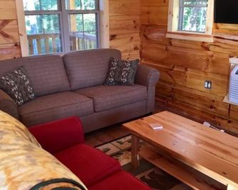 The Hampton - An Amish Built Deluxe Log Cabin - Genoa - Living room