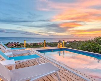 Luxury Villa 'Lions Cliff' with fantastic views over the Caribbean Sea - Sint Willibrordus - Piscina