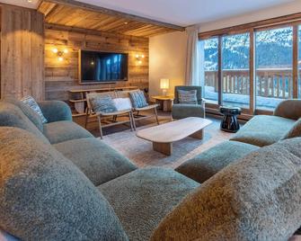 Brand new luxury appartement in morel 50 meters from the slopes - Les Allues - Living room