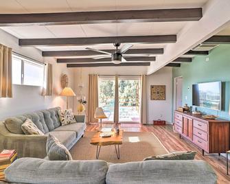 Pet-Friendly Home with Patios and Private Hot Tub! - Twentynine Palms - Living room