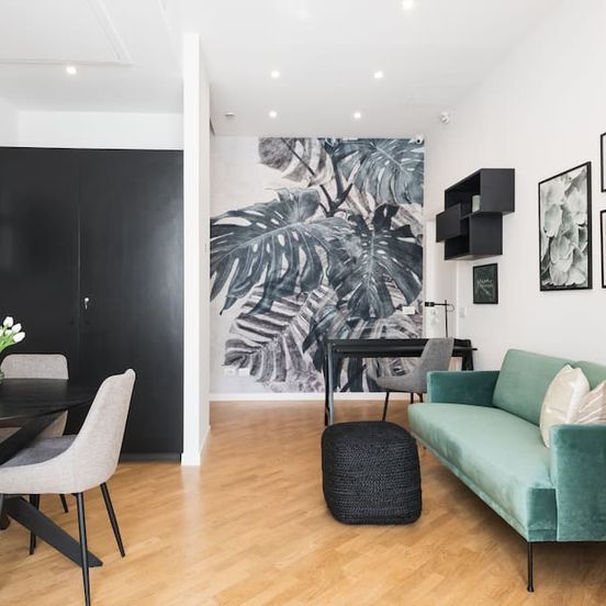 Living room view of At Forty-One