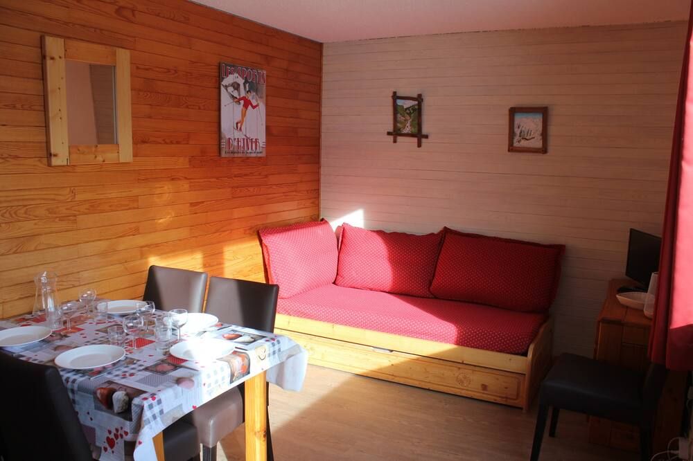 Apartment 5 people Plagne Bellecôte with terrace at the foot of the slopes - La Plagne-Tarentaise - غرفة معيشة