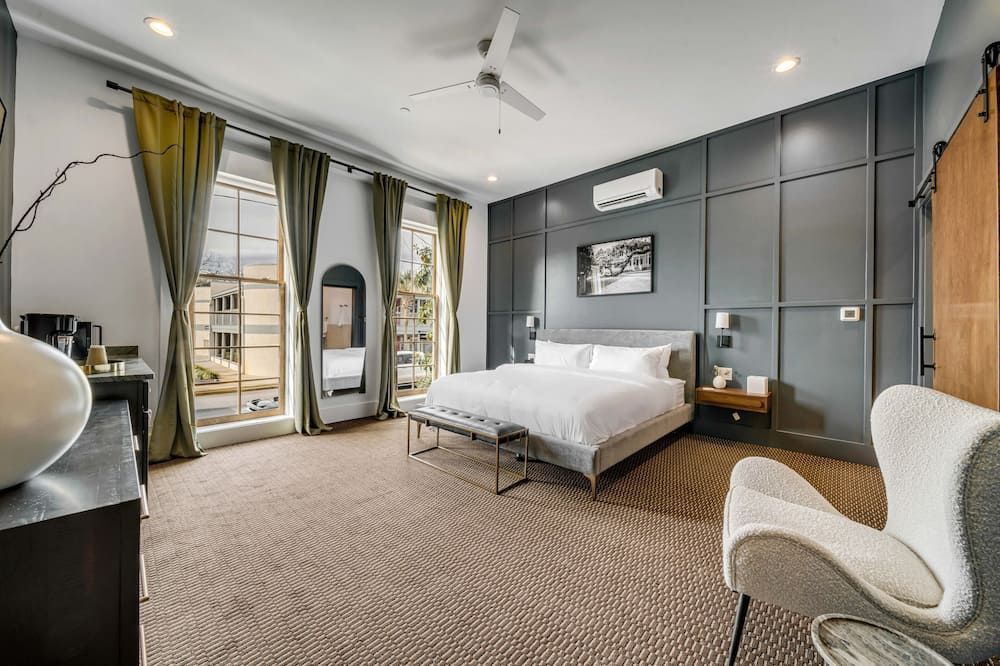 Bedroom view of The Emerald Boutique Stays