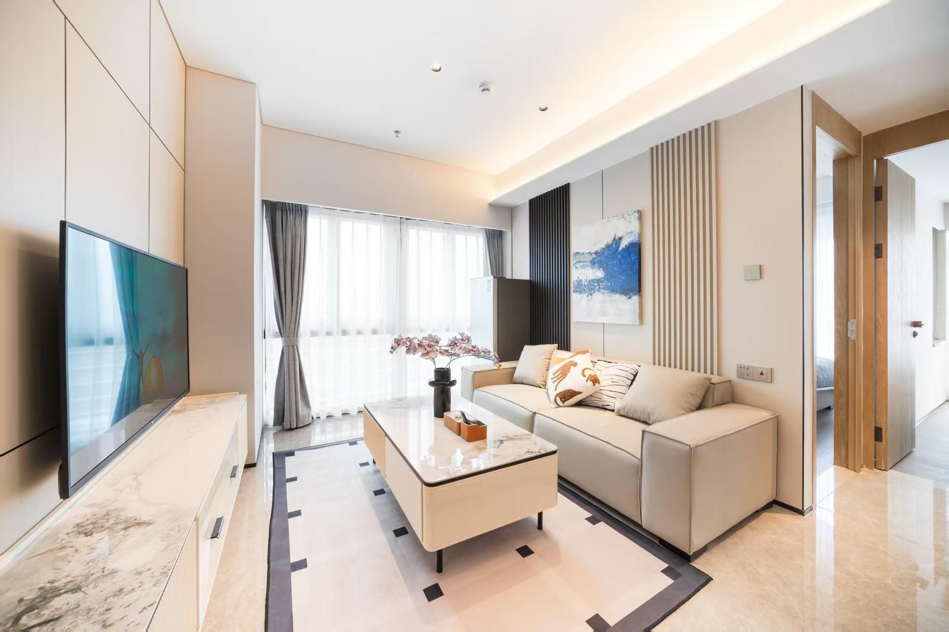 Shenzhen Fuxuan Executive Apartment (Zhongzhou Sungang Subway Station) - Shenzhen - Pokój dzienny