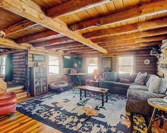 Cozy log cabin & loft, close to recreation, dog-friendly, bbq, balcony, a/c, w/d - Barnard - Living room