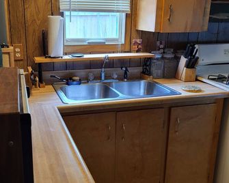 Rustic and Eclectic open floor Plan Cabin with Canal view In Cranberry lake . - Harrison - Kitchen
