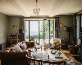 La Maison Pomme-Charming house in Normandy, panoramic view, garden & swimming pool - Beuvron-en-Auge - Sala de estar
