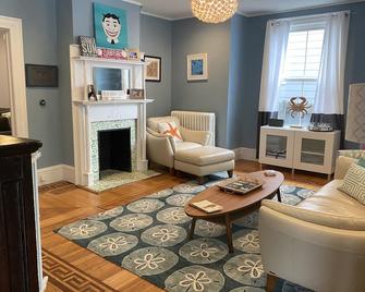 Beautiful Victorian Two Blocks From beach in-ground pool & parking STR-25-00677 - Asbury Park - Living room