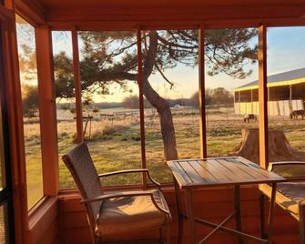 Peaceful cozy cabin, with fireplace, on 30 acre farm. Near wineries and shopping - Jerseyville - Patio