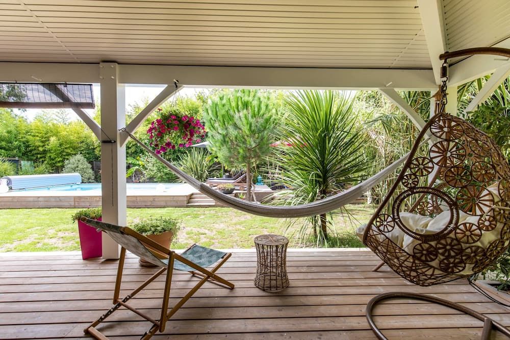 'Villa Bambou' wooden house with private pool - Hourtin - Innenhof