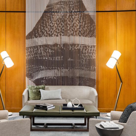 Living room view of Crowne Plaza Cleveland At Playhouse Square