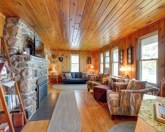 Cozy Lakefront Cabin w/ Indoor Gas Fireplace! - Mercer - Living room