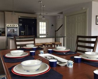 Ocean view home with private beach. - Bar Harbor - Dining room