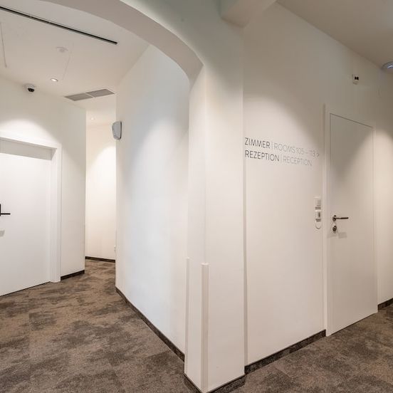 Hallway view of Dauntown Rooms - Self Check-In